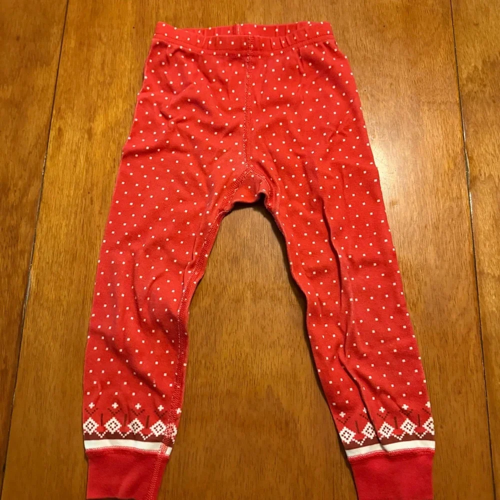 Hanna Andersson Kids Red Fair Isle Snowflake Organic Cotton Pajama‎ Set 3T 90cm